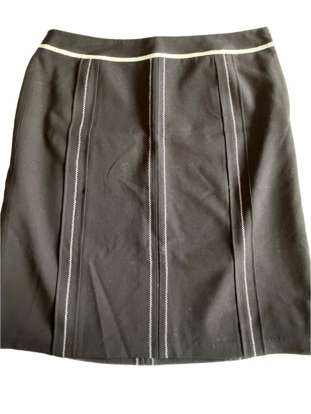 Ann Taylor Black Skirt with White Stitching